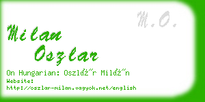 milan oszlar business card